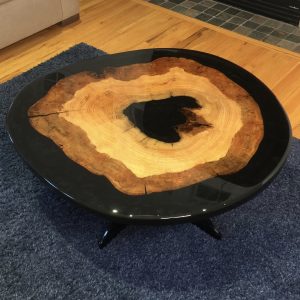 Resin Art Coffee Table ~ Black & Cypress